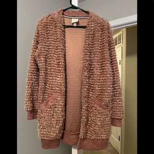 Pink Fuzzy Cardigan